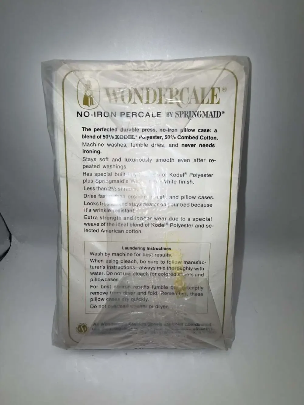 Vintage Wondercale by Springmaid No-Iron Percale White Pillow Cases